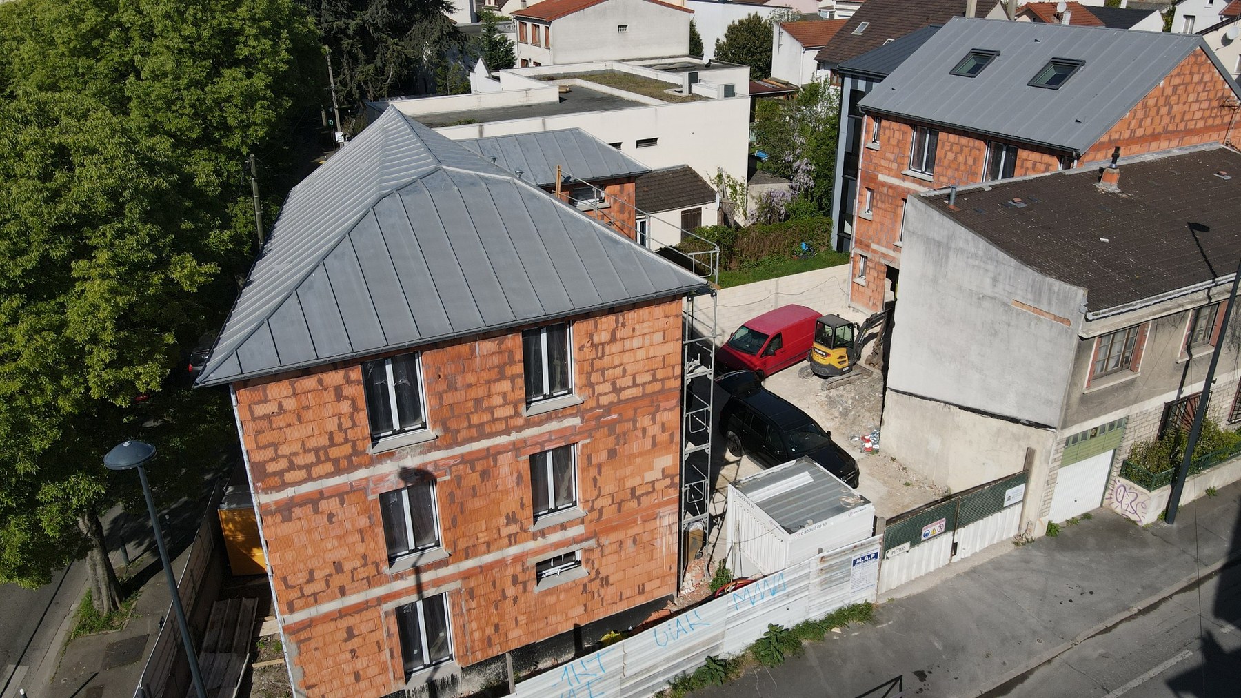 Bâtiment en maçonnerie avant finitions